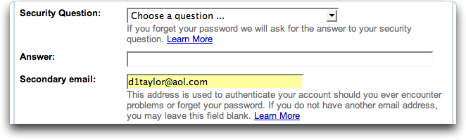 Security Question Answering for Gmail password Recovery