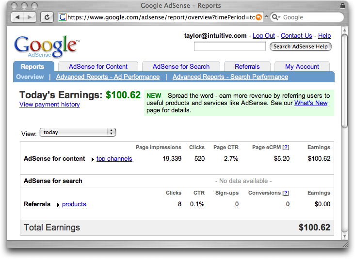 Google AdSense Report