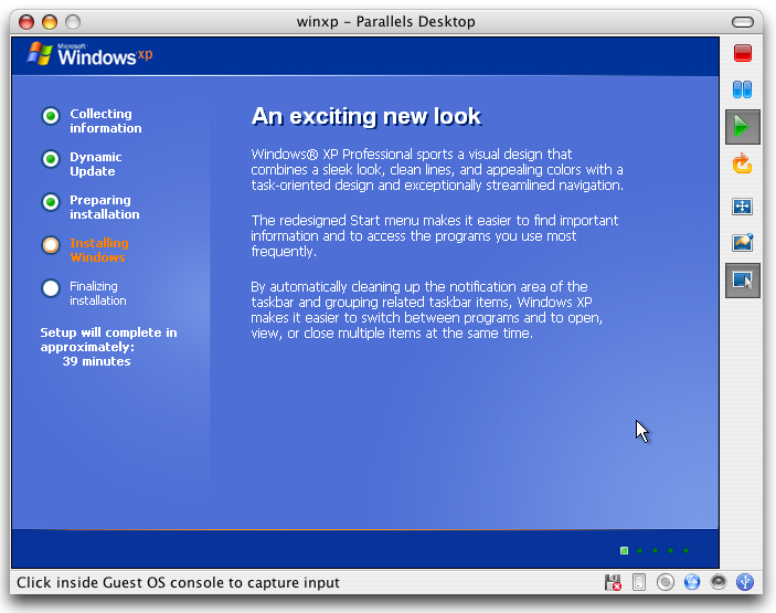  isn't intended to refer to the fact that we're installing Windows XP 