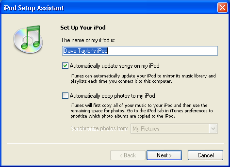 Windows XP / Apple iPod / Apple iTunes: Setup Your New iPod