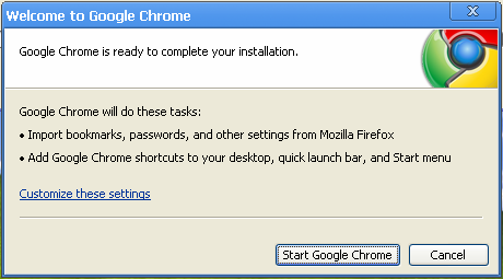 google chrome finish install