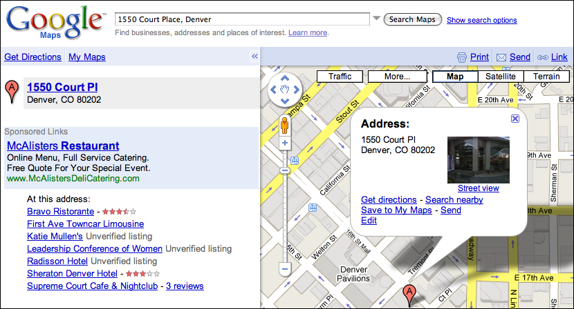 Go to Google Maps and type in that address. You'll see a map like this: