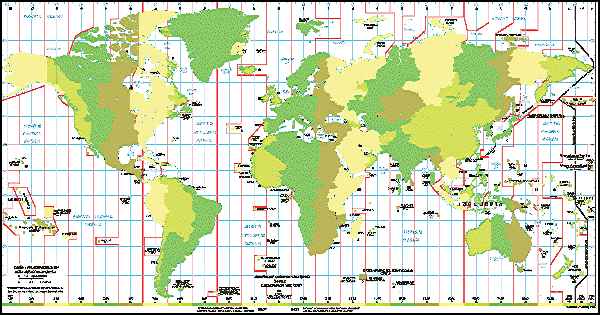 map of world time zones. Timezone / Time Zone Map of