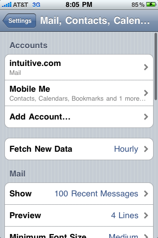 Mail Contact and Calendar On iPhone