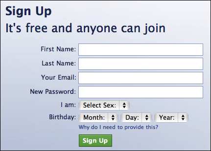 sign up facebook. facebook create new account 1. Fill this in and click on "Sign Up".