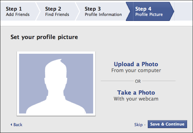 create facebook profile. Next step is to set up a profile picture for yourself, something I highly 