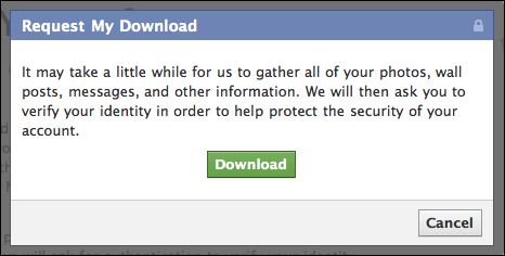 facebook download personal information 2
