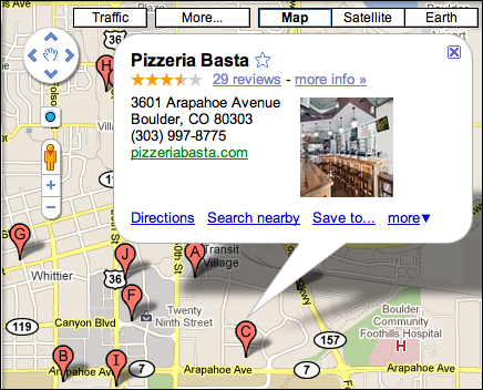 Can I find the best pizza near my current location in Google Maps