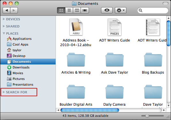 How can I hide "today" search in the Finder sidebar? - Ask Dave Taylor