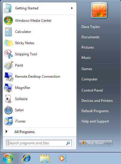 win7 customize start menu 1