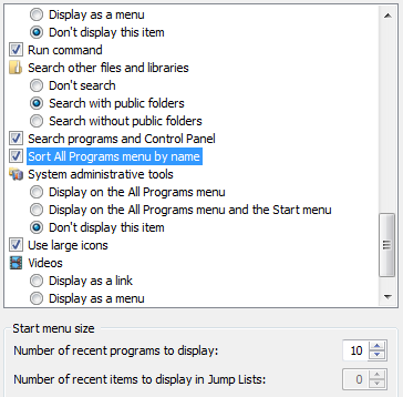 win7 customize start menu 7