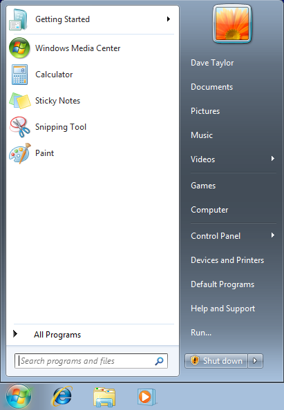 win7 customize start menu 8