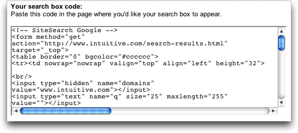 Google AdSense Search Box: Code