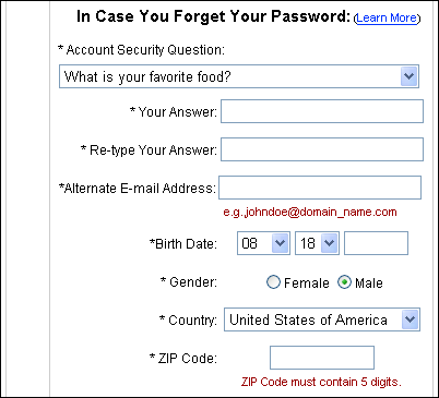 Forget password from new screenname in AOL AIM