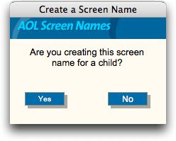 Creating AOL screen name for a child?
