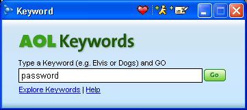 America Online AOL Keyword: Password