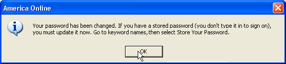America Online AOL: Password Changed