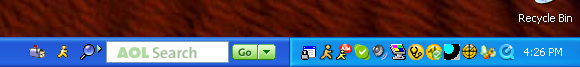 AOL Search on the Windows Taskbar