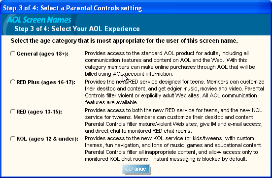 AOL 9.0 Set Parental Controls