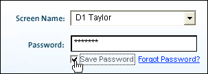America Online (AOL) Signon Screen: Save Password