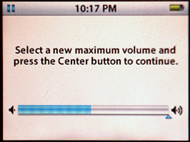 Apple iPod: Settings: Maximum Volume