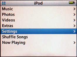 Apple iPod: Settings
