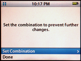 Apple iPod: Settings: Set Volume Limit Combination