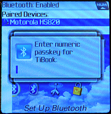 Blackberry Pearl 8100: Bluetooth Setup: Enter Passkey
