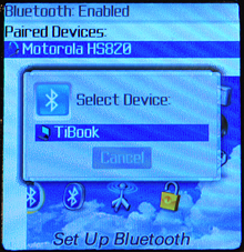 Blackberry Pearl 8100: Bluetooth Setup: Select Device