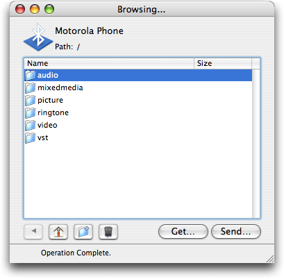 Apple Bluetooth: Browsing the Motorola RAZR V3c