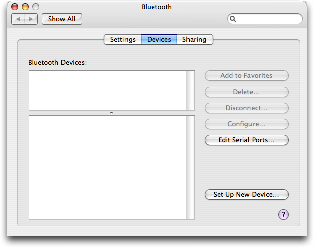 Bluetooth: No Devices Configured