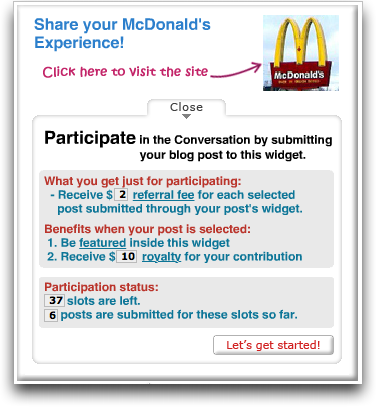 CREAMaid site, McDonald's Promotion