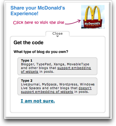 CREAMaid site, McDonald's Promotion