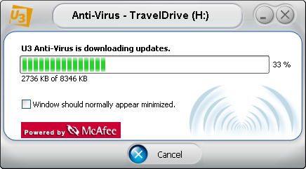 McAfee U3 software: Downloading Updates