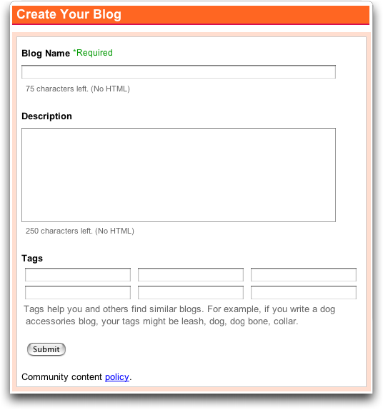 Create your new eBay Weblog / Blog