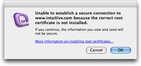 Cannot establish secure connection: no root ca certificate installed