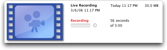 EyeTV recording the video stream