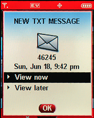 Gmail invitation received on Motorola RAZR V3c