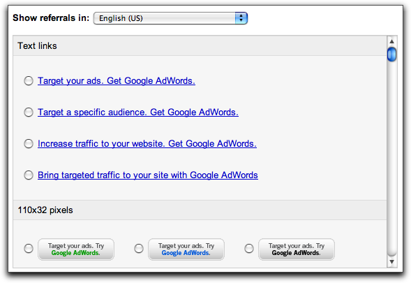 Google AdSense Referrals: AdWords Referral Links