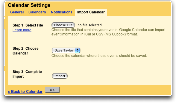 Google Calendar: Import Calendar from Apple iCal