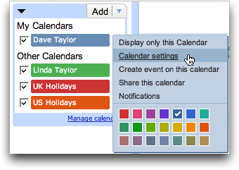Google Calendar: Settings for Export
