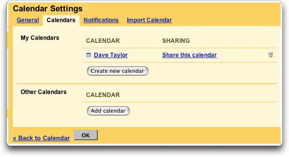 Google Calendar: Calendar Settings