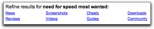 Google search: Need for Speed Most Wanted