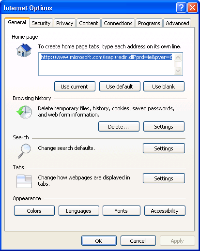 Microsoft Internet Explorer 7: Search Defaults