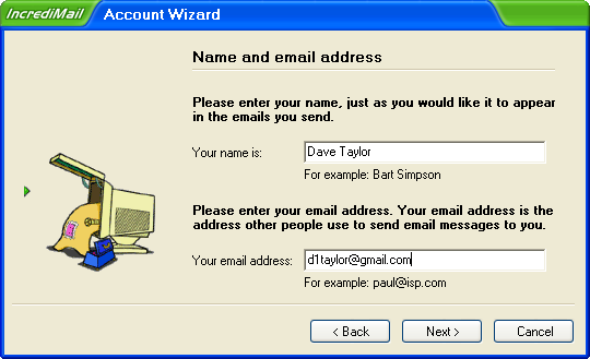 Incredimail Account Wizard 2