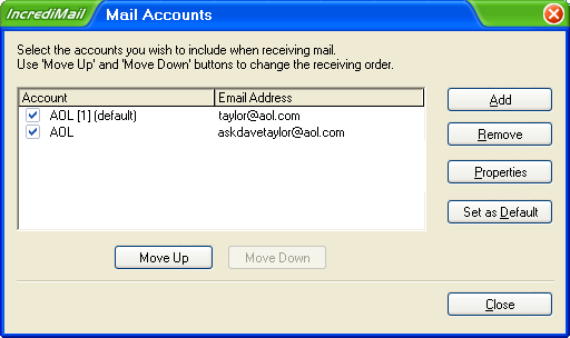 Incredimail Account Configuration