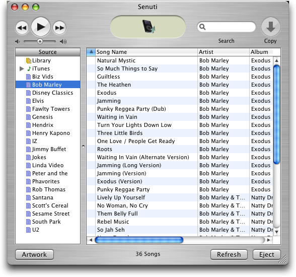 Senuti utility for Mac OS X: Copying files directly from iPod
