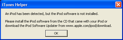 iPod Software Not Installed: Windows XP