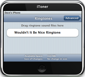 iToner iPhone Ringtone Manager: Main Window