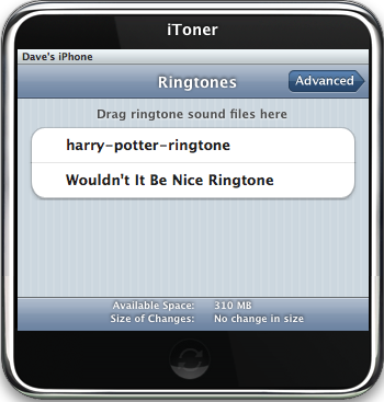 iToner iPhone Ringtone Manager: New Ringtone Sync'd with iPhone